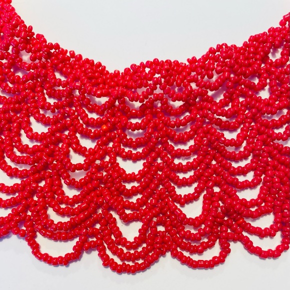 Elegant Red Beaded Necklace - Picture 2 of 5
